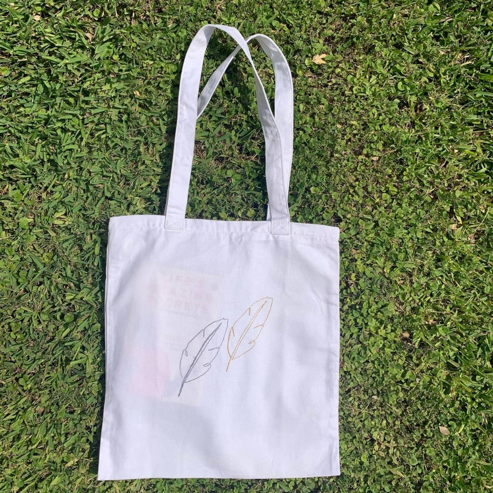 Handmade Canvas Tote Bag with Zipper